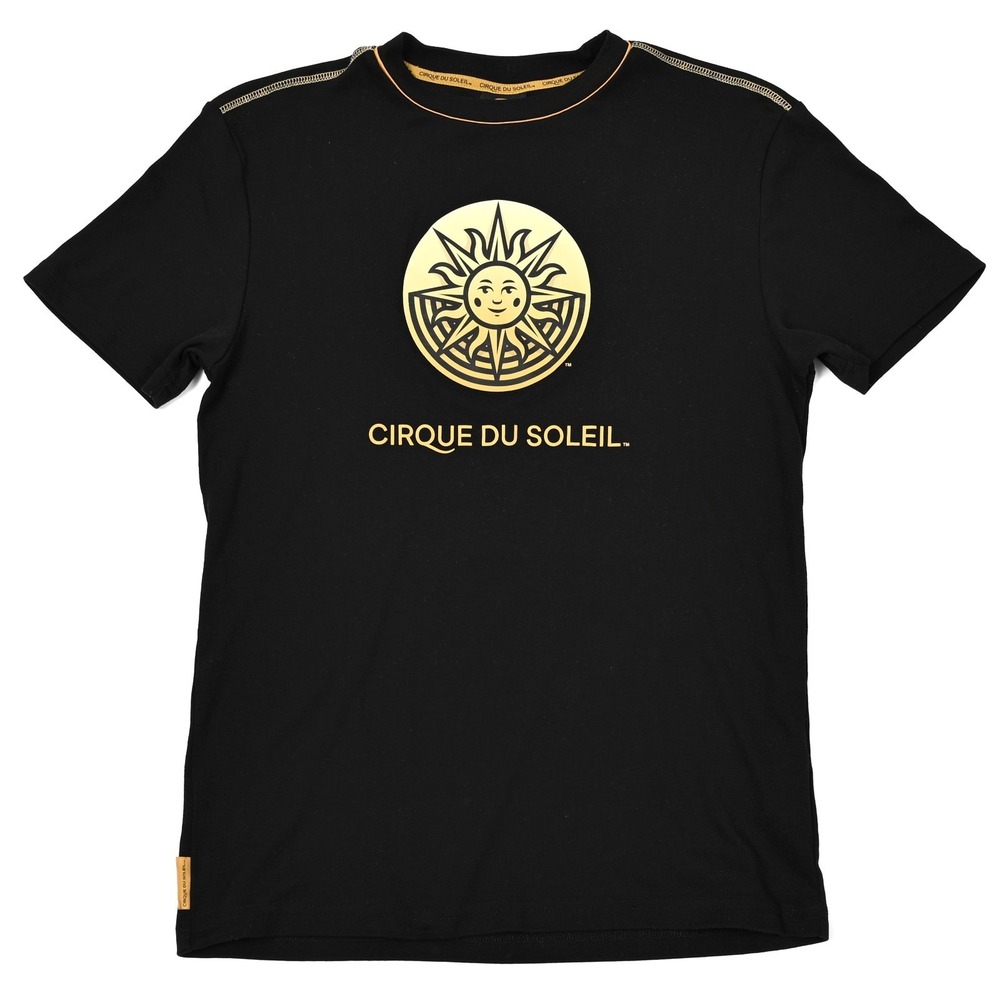 Cirque du Soleil Adult Gold Sun Logo‎ Show T-shirt Black Size Small